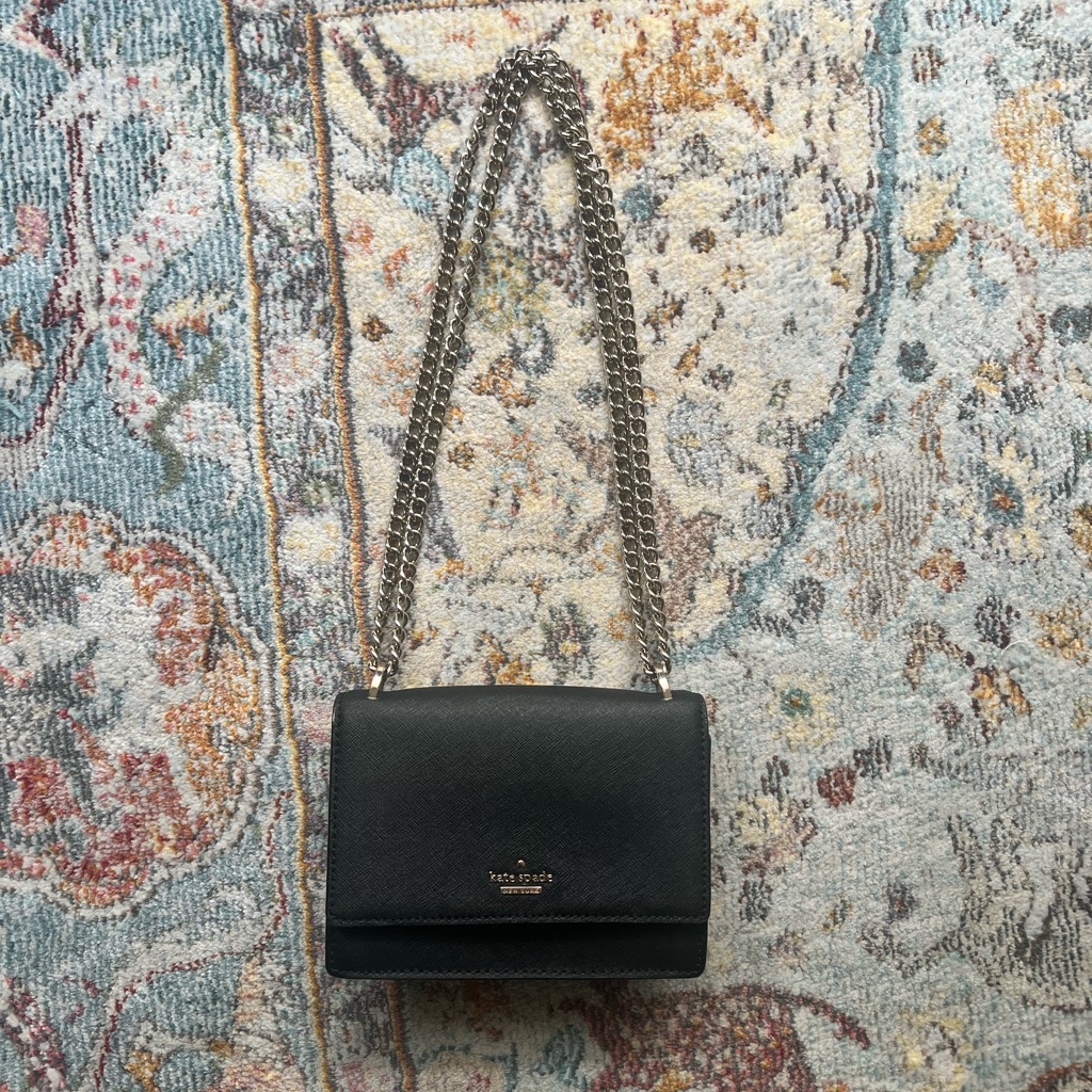Kate Spade Black Bag With Gold Strap